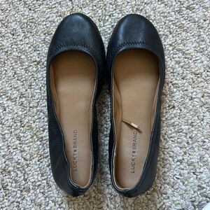 Lucky Brand Women's Black Leather Flats